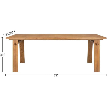 D-Bodhi Artisan Wood Brown Rectangular Dining Table-Dining Tables-LH Imports-LOOMLAN
