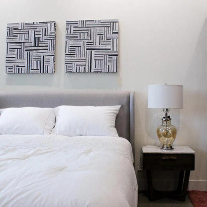 D - Bodhi Canvas Art - Black & White 24" - LOOMLAN - LH Imports - Canvas Art