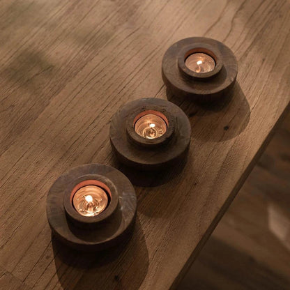 D - Bodhi Ring Wooden Candle Holder - LOOMLAN - LH Imports - Candle Holders