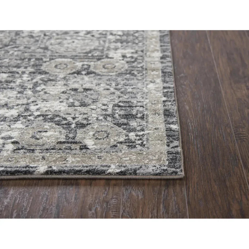 Dach Central Medallion Gray Kitchen Hallway Runner Rug - LOOMLAN - LOOMLAN - Area Rugs
