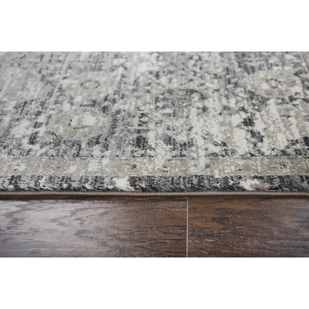Dach Central Medallion Gray Kitchen Hallway Runner Rug - LOOMLAN - LOOMLAN - Area Rugs