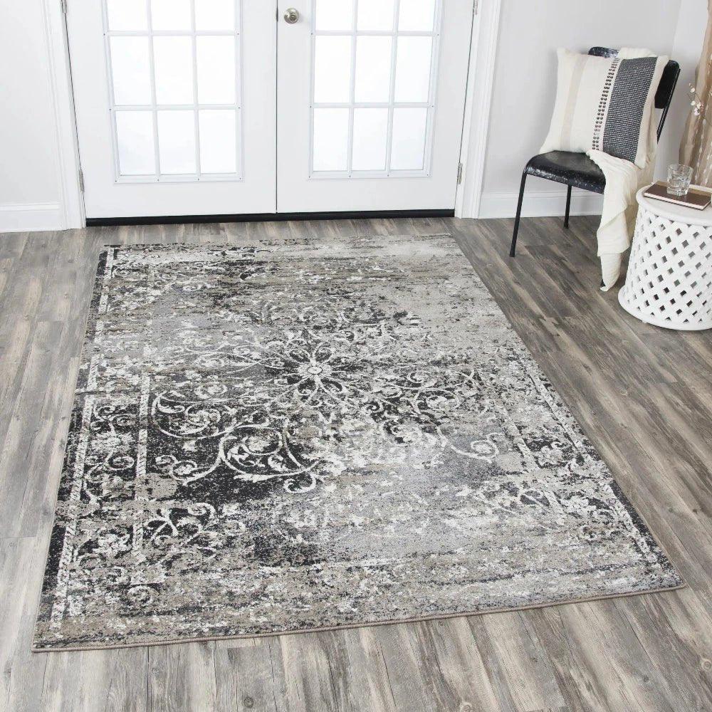 Dado Central Medallion Brown Kitchen Hallway Runner Rug - LOOMLAN - LOOMLAN - Area Rugs