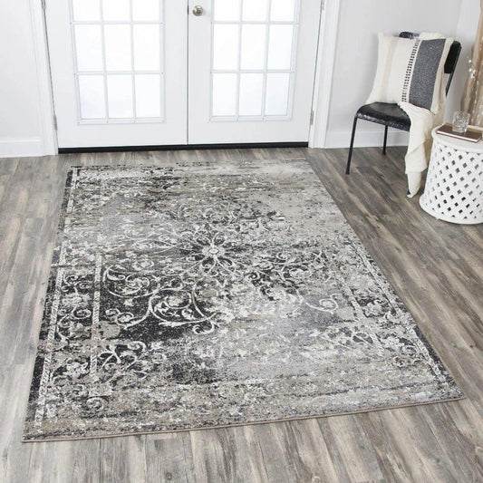 Dado Central Medallion Brown Kitchen Hallway Runner Rug - LOOMLAN - LOOMLAN - Area Rugs