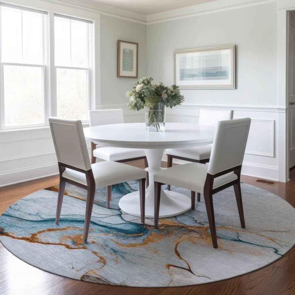 Daeanor Blue Washable Indoor - Outdoor Rug - LOOMLAN - LOOMLAN Rugs - Outdoor Rugs