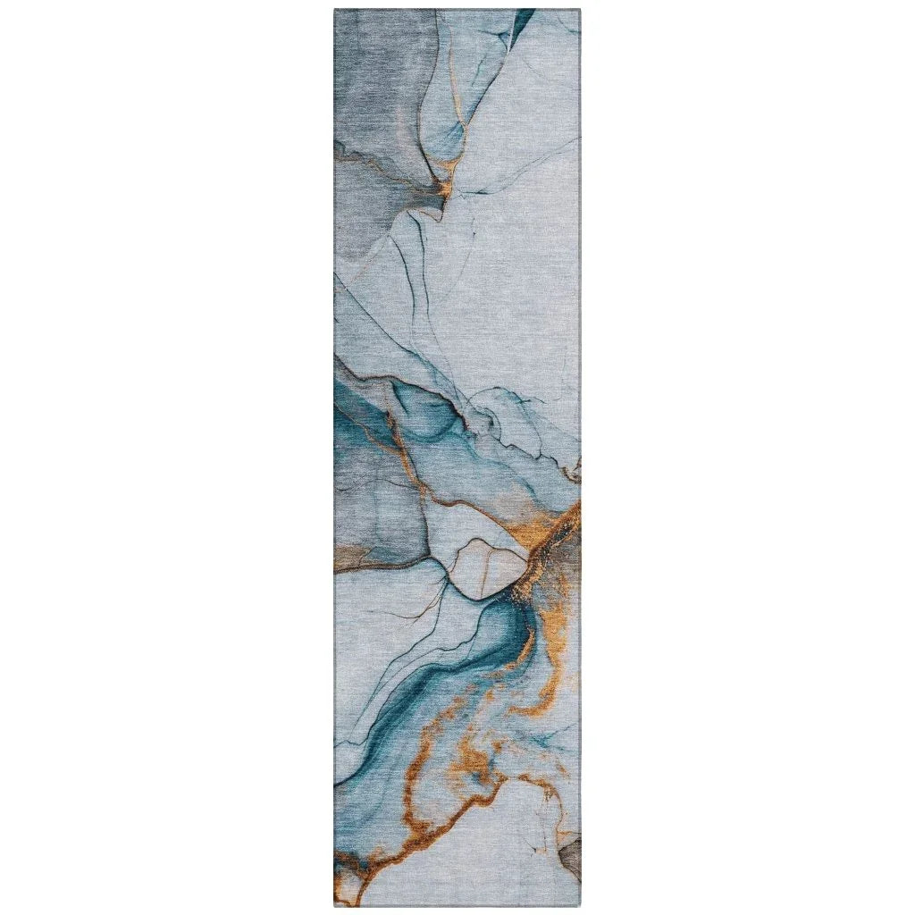 Daeanor Blue Washable Indoor - Outdoor Rug - LOOMLAN - LOOMLAN Rugs - Outdoor Rugs