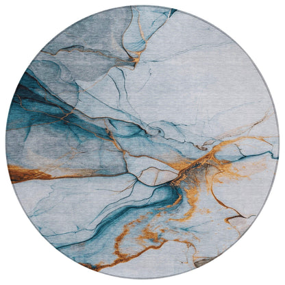 Daeanor Blue Washable Indoor - Outdoor Rug - LOOMLAN - LOOMLAN Rugs - Outdoor Rugs