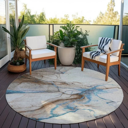 Daeanor Brown Washable Indoor - Outdoor Rug - LOOMLAN - LOOMLAN Rugs - Outdoor Rugs