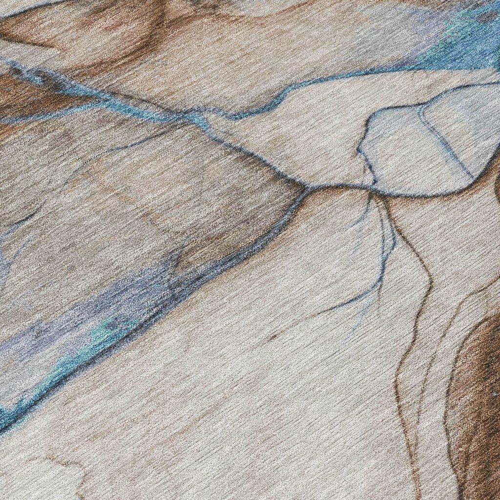 Daeanor Brown Washable Indoor - Outdoor Rug - LOOMLAN - LOOMLAN Rugs - Outdoor Rugs