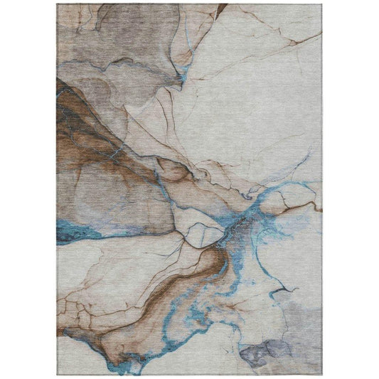 Daeanor Brown Washable Indoor - Outdoor Rug - LOOMLAN - LOOMLAN Rugs - Outdoor Rugs