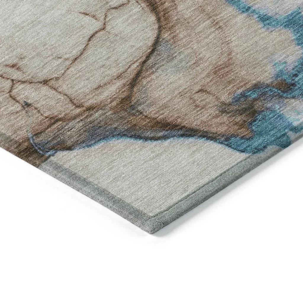 Daeanor Brown Washable Indoor - Outdoor Rug - LOOMLAN - LOOMLAN Rugs - Outdoor Rugs