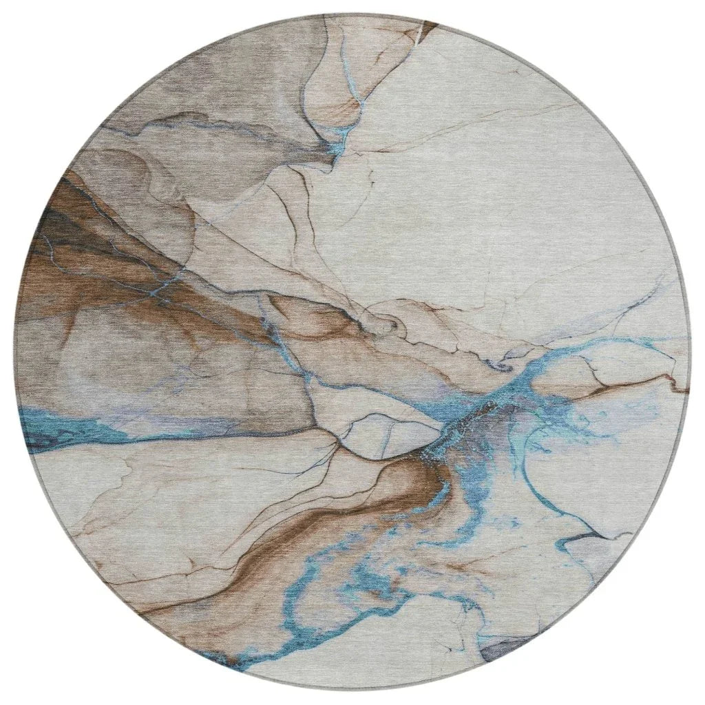 Daeanor Brown Washable Indoor - Outdoor Rug - LOOMLAN - LOOMLAN Rugs - Outdoor Rugs