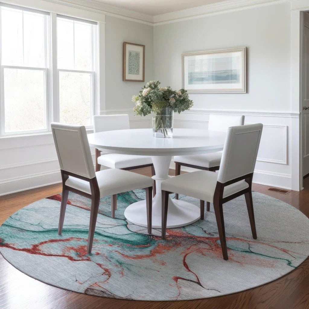 Daeanor Teal Washable Indoor - Outdoor Rug - LOOMLAN - LOOMLAN Rugs - Outdoor Rugs