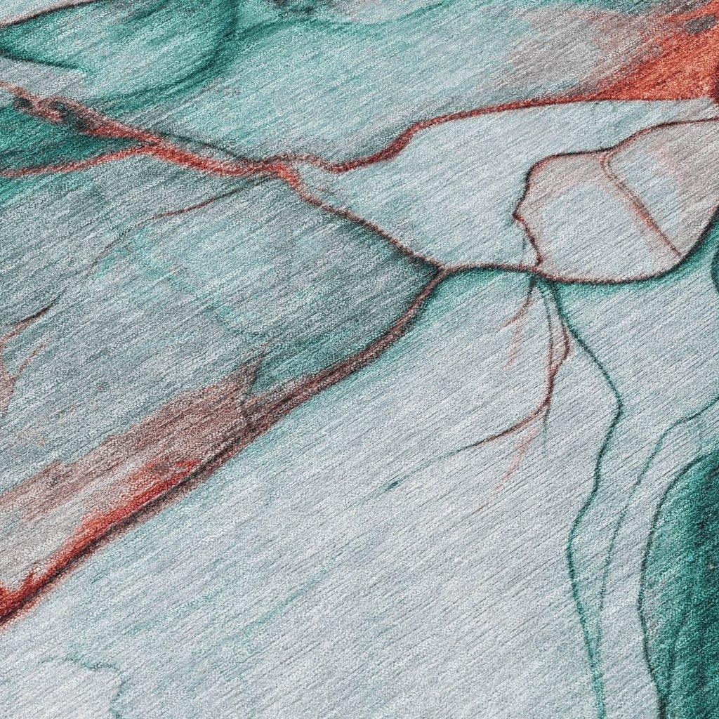 Daeanor Teal Washable Indoor - Outdoor Rug - LOOMLAN - LOOMLAN Rugs - Outdoor Rugs