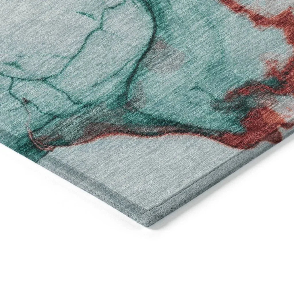 Daeanor Teal Washable Indoor - Outdoor Rug - LOOMLAN - LOOMLAN Rugs - Outdoor Rugs