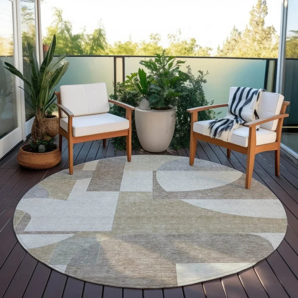 Daeel Brown Washable Indoor - Outdoor Rug - LOOMLAN - LOOMLAN Rugs - Outdoor Rugs