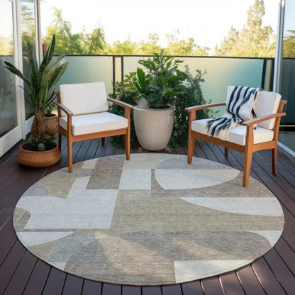 Daeel Brown Washable Indoor - Outdoor Rug - LOOMLAN - LOOMLAN Rugs - Outdoor Rugs
