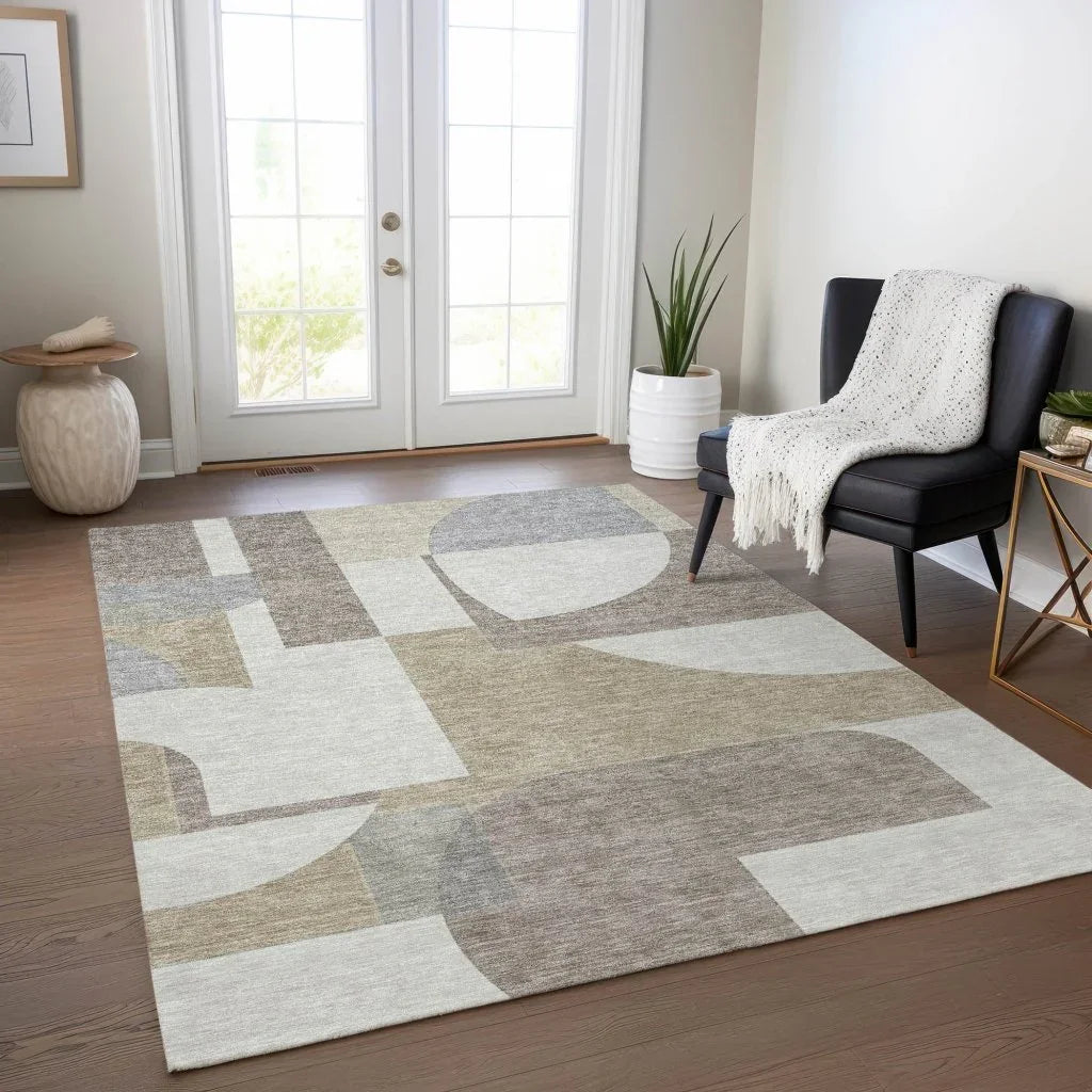 Daeel Brown Washable Indoor - Outdoor Rug - LOOMLAN - LOOMLAN Rugs - Outdoor Rugs