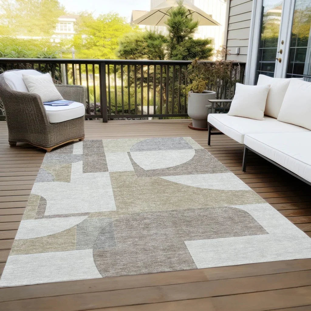 Daeel Brown Washable Indoor - Outdoor Rug - LOOMLAN - LOOMLAN Rugs - Outdoor Rugs