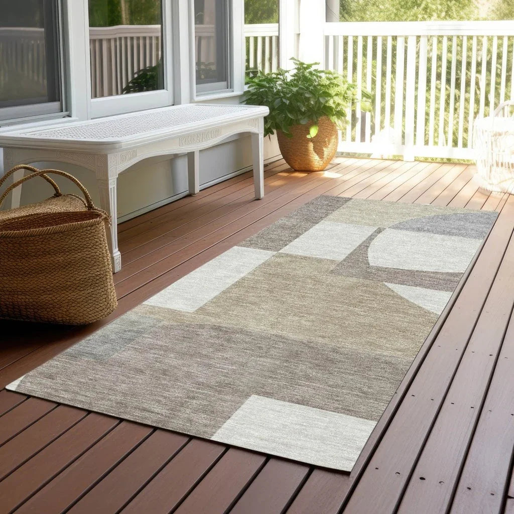 Daeel Brown Washable Indoor - Outdoor Rug - LOOMLAN - LOOMLAN Rugs - Outdoor Rugs