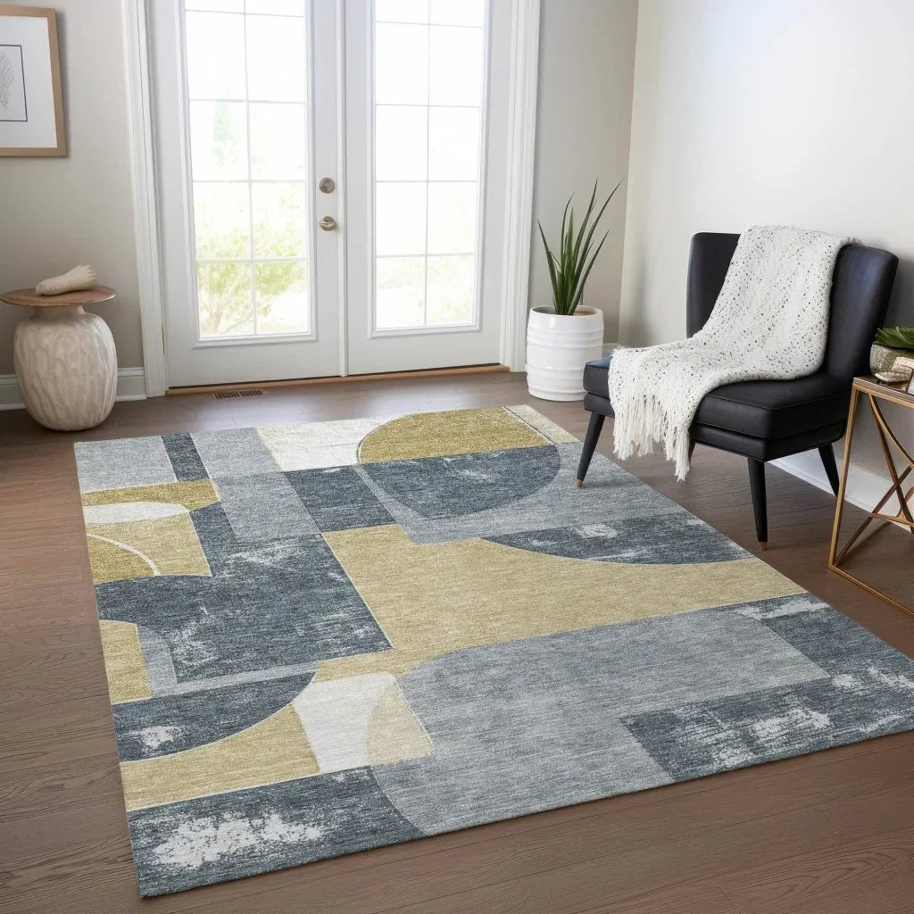Daeel Gray Washable Indoor - Outdoor Rug - LOOMLAN - LOOMLAN Rugs - Outdoor Rugs