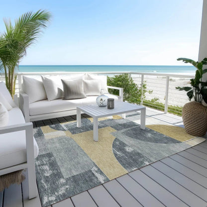 Daeel Gray Washable Indoor - Outdoor Rug - LOOMLAN - LOOMLAN Rugs - Outdoor Rugs