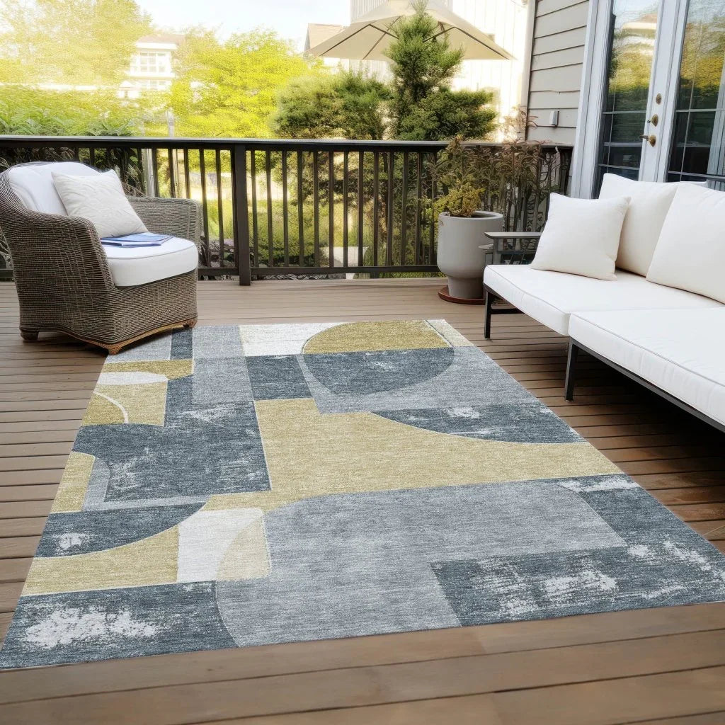 Daeel Gray Washable Indoor - Outdoor Rug - LOOMLAN - LOOMLAN Rugs - Outdoor Rugs