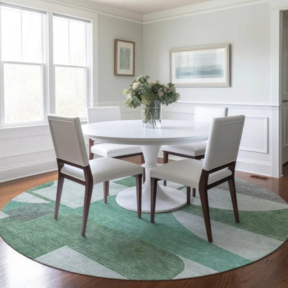 Daeel Green Washable Indoor - Outdoor Rug - LOOMLAN - LOOMLAN Rugs - Outdoor Rugs