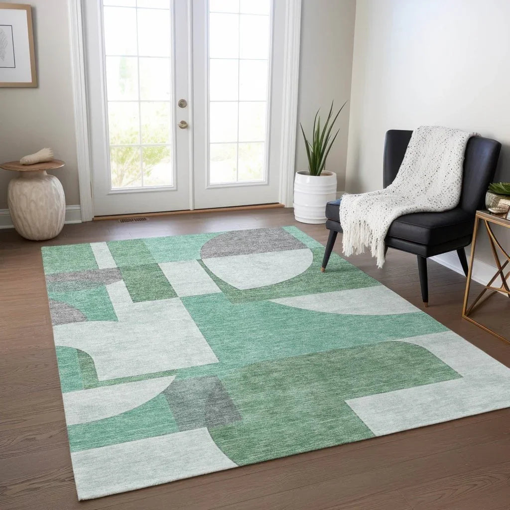 Daeel Green Washable Indoor - Outdoor Rug - LOOMLAN - LOOMLAN Rugs - Outdoor Rugs