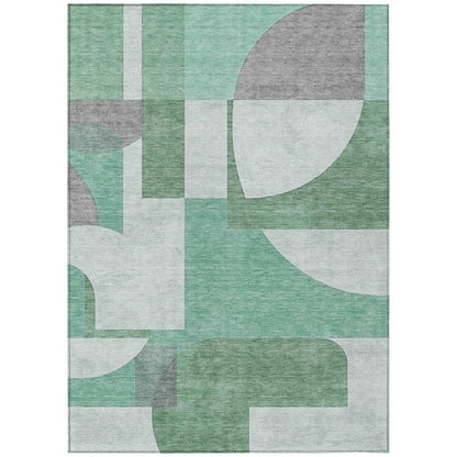 Daeel Green Washable Indoor - Outdoor Rug - LOOMLAN - LOOMLAN Rugs - Outdoor Rugs