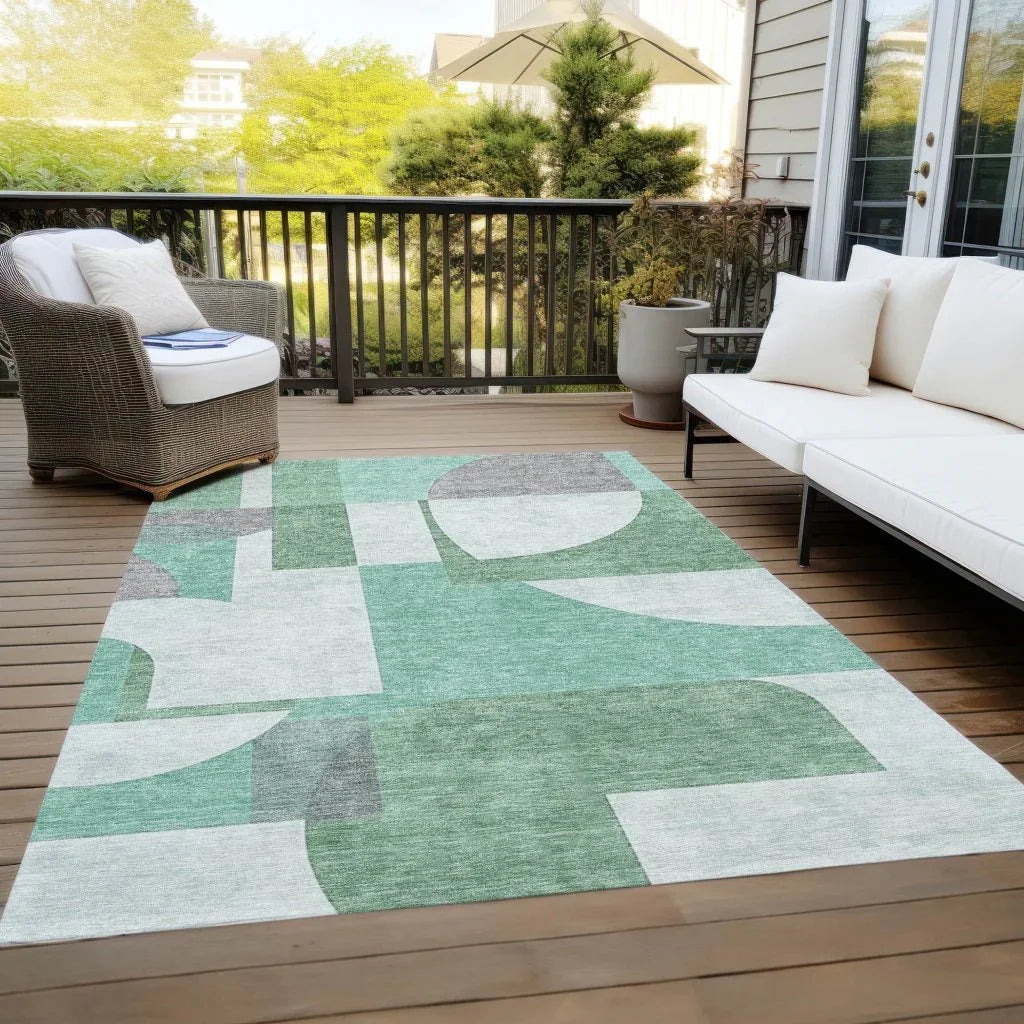 Daeel Green Washable Indoor - Outdoor Rug - LOOMLAN - LOOMLAN Rugs - Outdoor Rugs