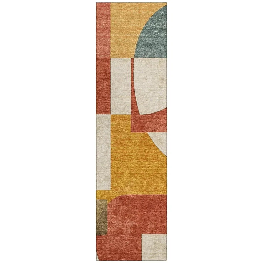 Daeel Orange Washable Indoor - Outdoor Rug - LOOMLAN - LOOMLAN Rugs - Outdoor Rugs
