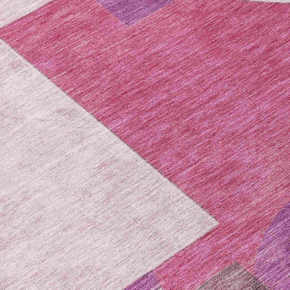 Daeel Pink Washable Indoor - Outdoor Rug - LOOMLAN - LOOMLAN Rugs - Outdoor Rugs