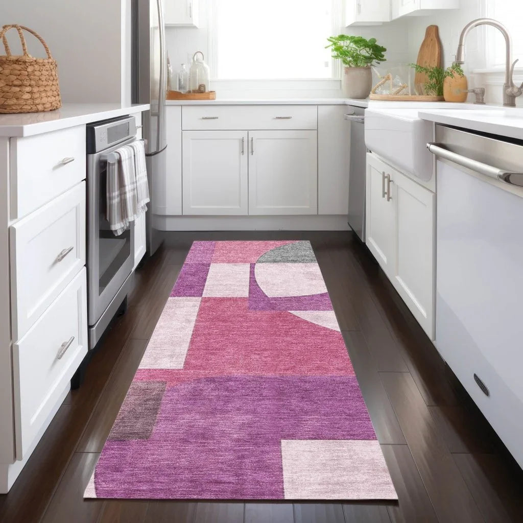 Daeel Pink Washable Indoor - Outdoor Rug - LOOMLAN - LOOMLAN Rugs - Outdoor Rugs