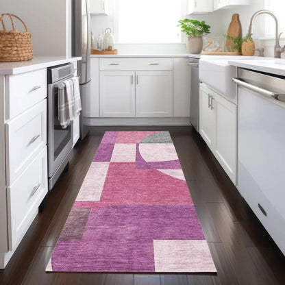 Daeel Pink Washable Indoor - Outdoor Rug - LOOMLAN - LOOMLAN Rugs - Outdoor Rugs
