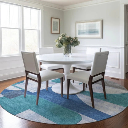 Daeel Teal Washable Indoor - Outdoor Rug - LOOMLAN - LOOMLAN Rugs - Outdoor Rugs