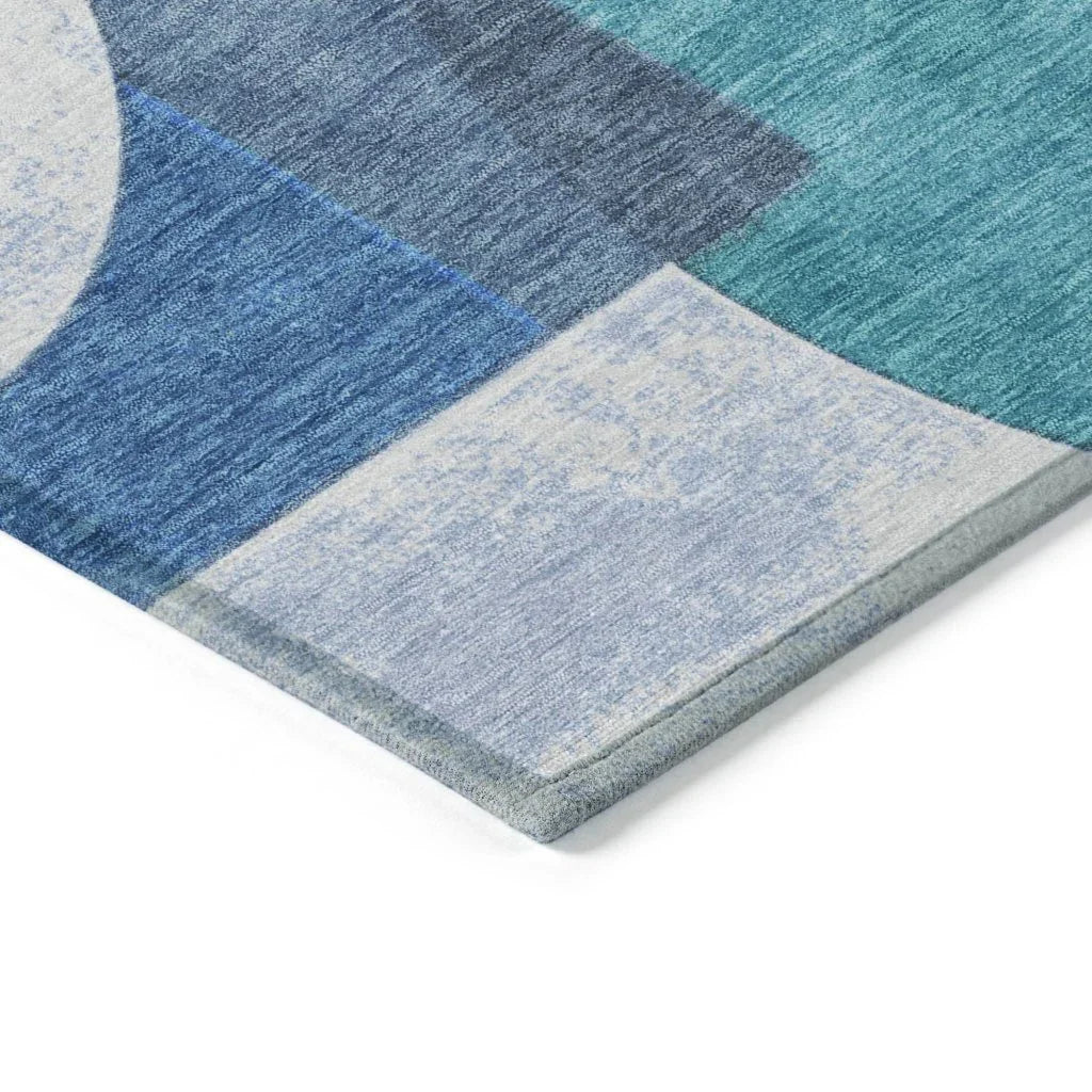 Daeel Teal Washable Indoor - Outdoor Rug - LOOMLAN - LOOMLAN Rugs - Outdoor Rugs