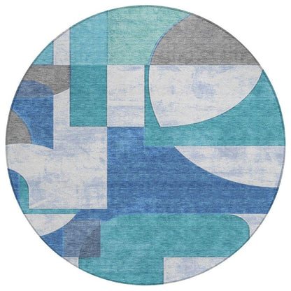 Daeel Teal Washable Indoor - Outdoor Rug - LOOMLAN - LOOMLAN Rugs - Outdoor Rugs
