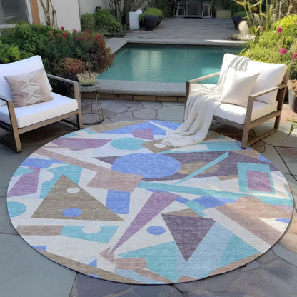 Daeir Brown Washable Indoor - Outdoor Rug - LOOMLAN - LOOMLAN Rugs - Outdoor Rugs