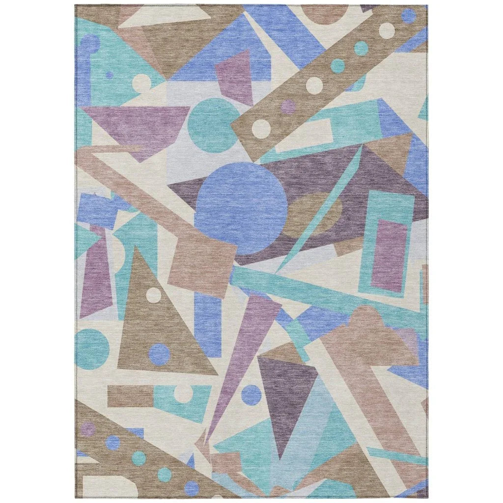 Daeir Brown Washable Indoor - Outdoor Rug - LOOMLAN - LOOMLAN Rugs - Outdoor Rugs