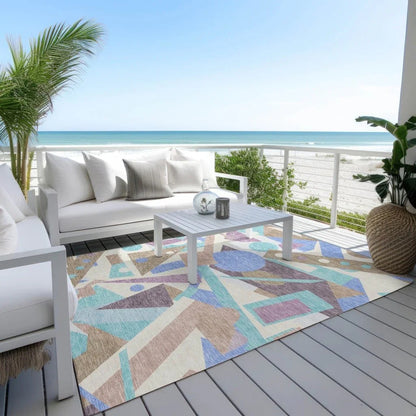 Daeir Brown Washable Indoor - Outdoor Rug - LOOMLAN - LOOMLAN Rugs - Outdoor Rugs