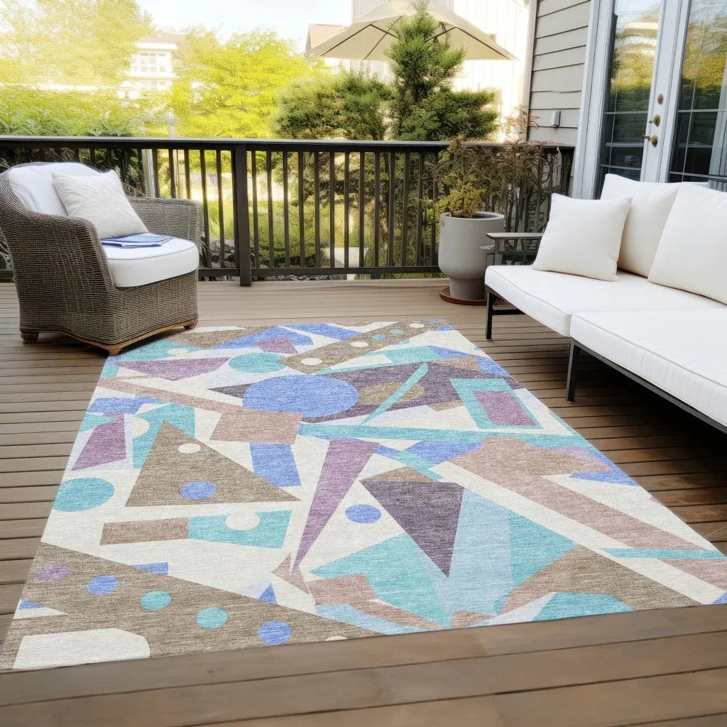 Daeir Brown Washable Indoor - Outdoor Rug - LOOMLAN - LOOMLAN Rugs - Outdoor Rugs