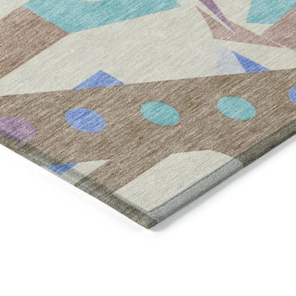 Daeir Brown Washable Indoor - Outdoor Rug - LOOMLAN - LOOMLAN Rugs - Outdoor Rugs