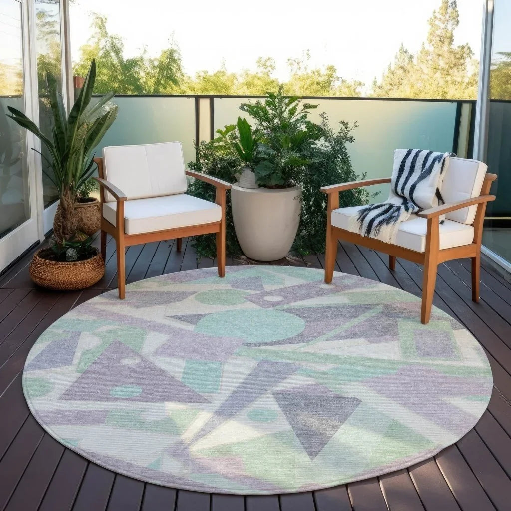 Daeir Lilac Washable Indoor - Outdoor Rug - LOOMLAN - LOOMLAN Rugs - Outdoor Rugs