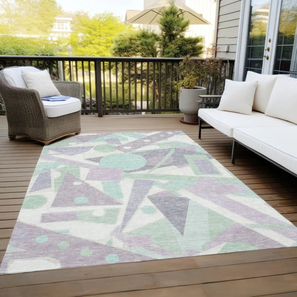 Daeir Lilac Washable Indoor - Outdoor Rug - LOOMLAN - LOOMLAN Rugs - Outdoor Rugs