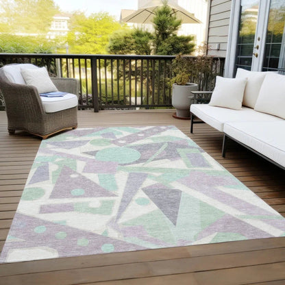 Daeir Lilac Washable Indoor - Outdoor Rug - LOOMLAN - LOOMLAN Rugs - Outdoor Rugs