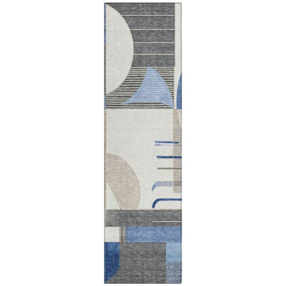 Daeira Blue Washable Indoor - Outdoor Rug - LOOMLAN - LOOMLAN Rugs - Outdoor Rugs