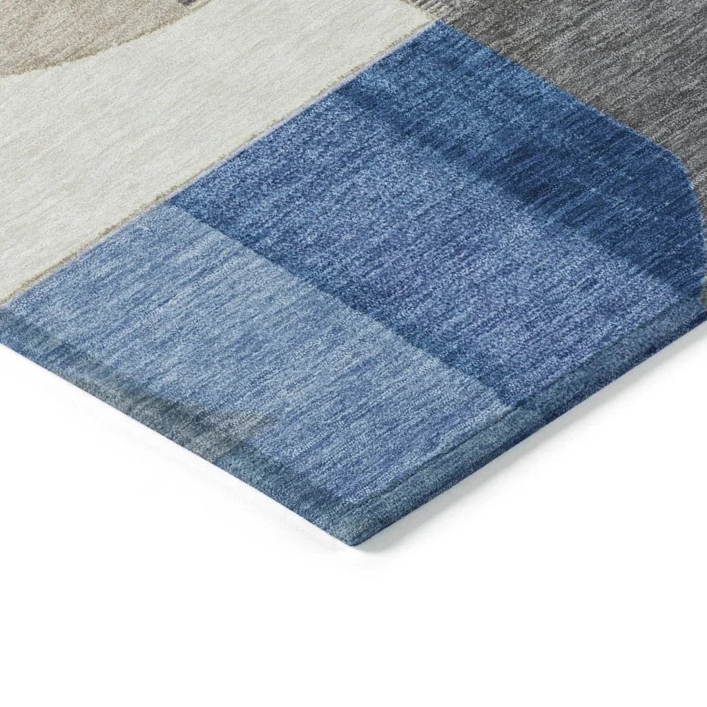 Daeira Blue Washable Indoor - Outdoor Rug - LOOMLAN - LOOMLAN Rugs - Outdoor Rugs