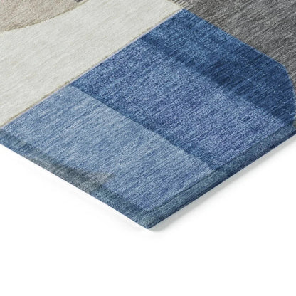 Daeira Blue Washable Indoor - Outdoor Rug - LOOMLAN - LOOMLAN Rugs - Outdoor Rugs