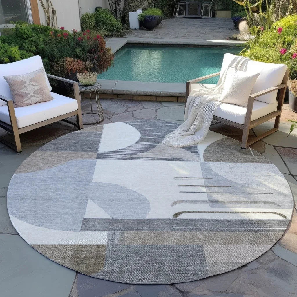 Daeira Brown Washable Indoor - Outdoor Rug - LOOMLAN - LOOMLAN Rugs - Outdoor Rugs