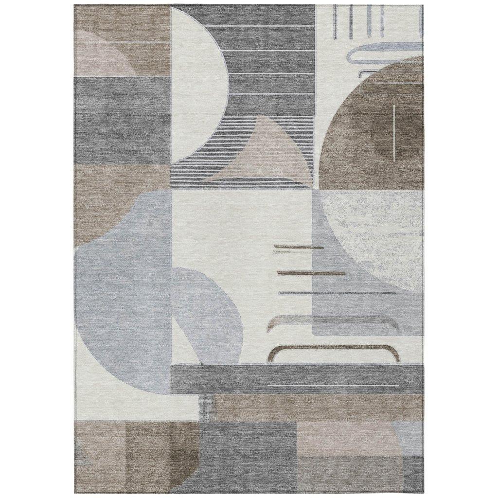 Daeira Brown Washable Indoor - Outdoor Rug - LOOMLAN - LOOMLAN Rugs - Outdoor Rugs